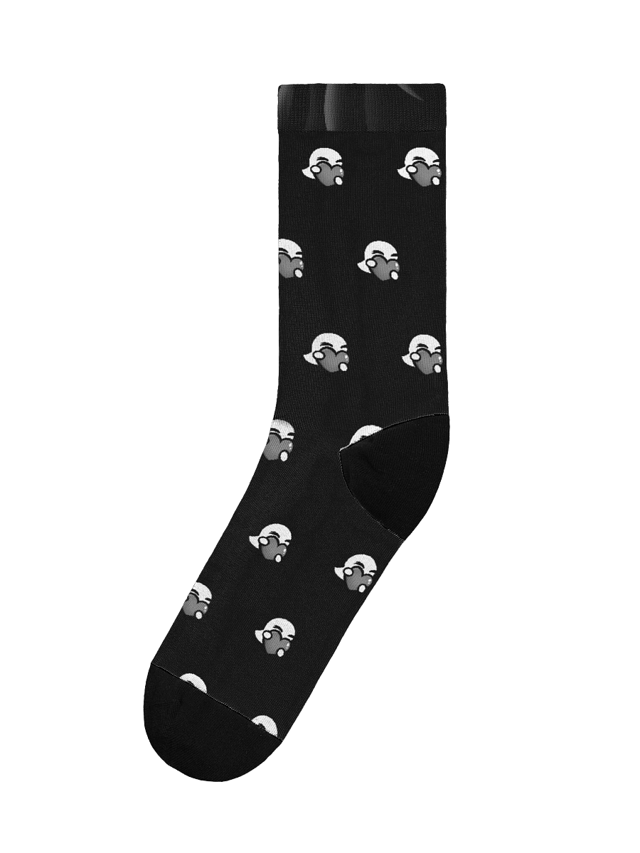 Heart Pattern Black Crew Socks product image (3)