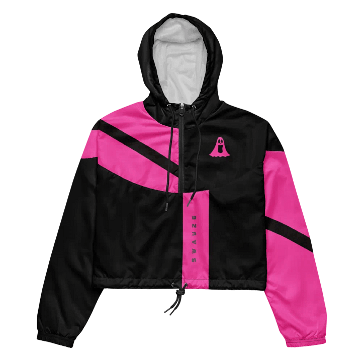 Pink Ghostly Glam Crop Hoodie Windbreaker product image (1)