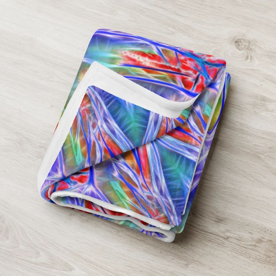 Blue Red Kaleidoscope Throw Blanket product image (18)