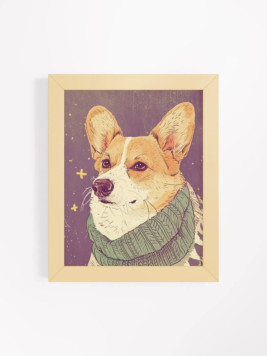 Stylish Corgi in Green Scarf Wall Art product image (7)