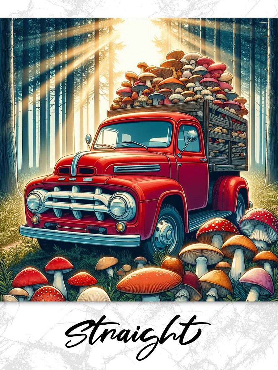 Vintage Mushroom Truck Adventure – Tumbler Wrap & Wall Art Bundle product image (3)