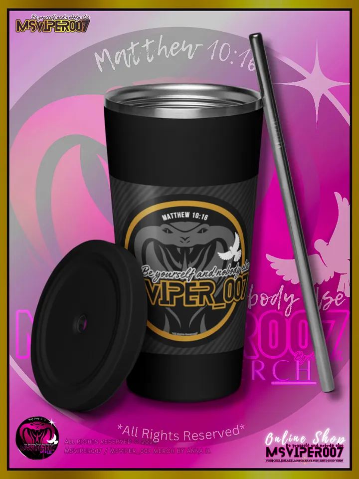 Tumbler - "MsViper_007™ Brand [gld-yllw/blk] - Support&Sport" Insulated Tumbler with a Straw By Anna H. product image (1)