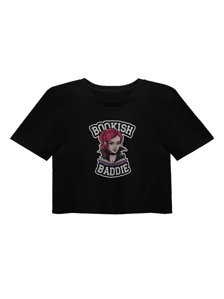 Bookish Baddie Vamp Crop Top - Black product image (1)