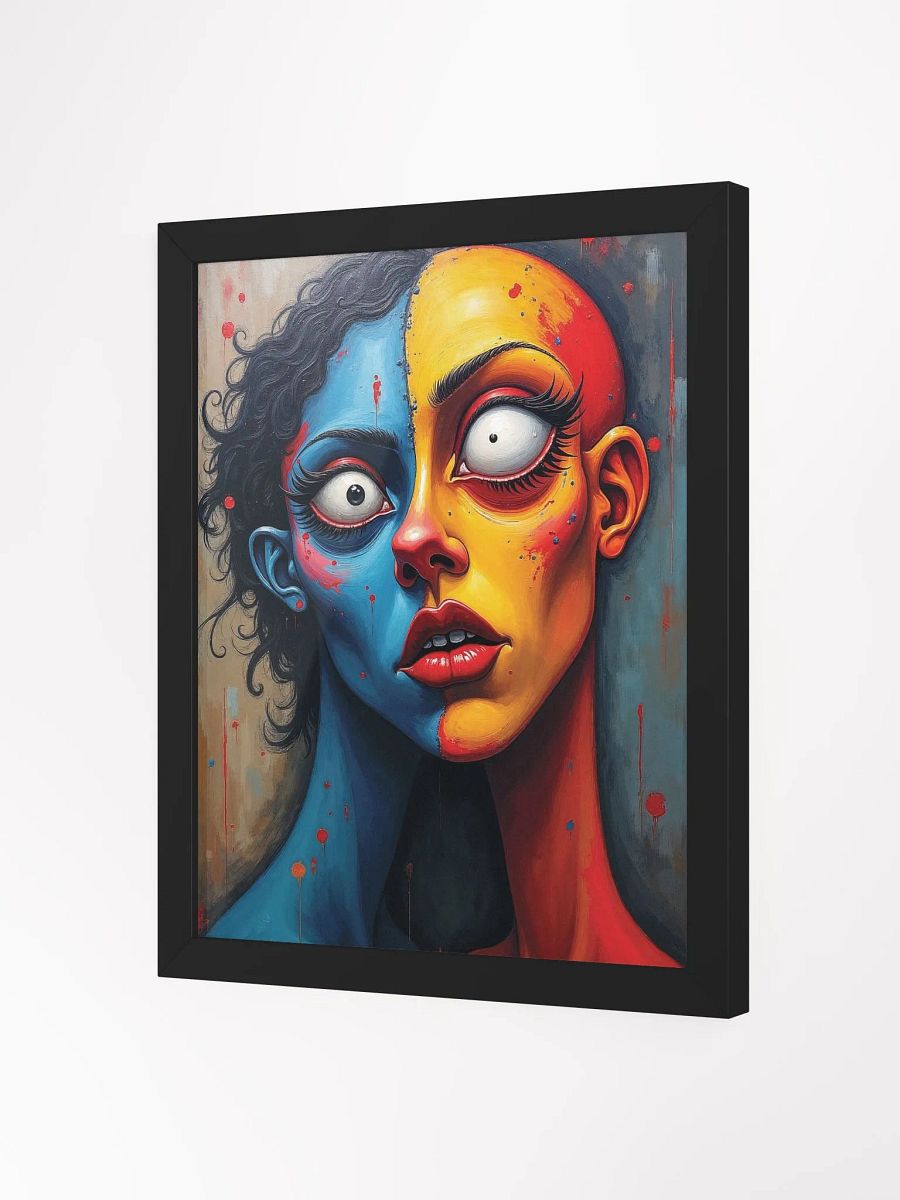 Surreal Split-Face Portrait Framed Print product image (9)