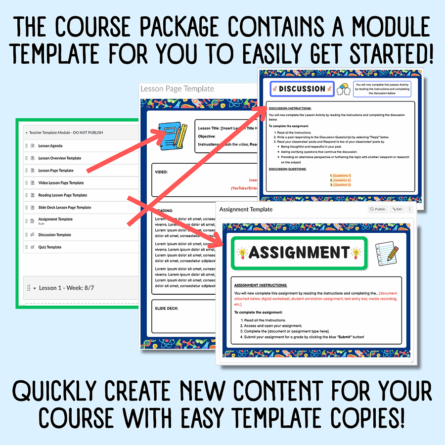 Canvas LMS Template - COURSE BUNDLE - Science Theme - 100% Customizable product image (9)