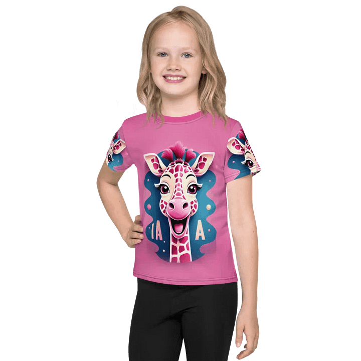 Pink Giraffe Kids T shirt product image (1)