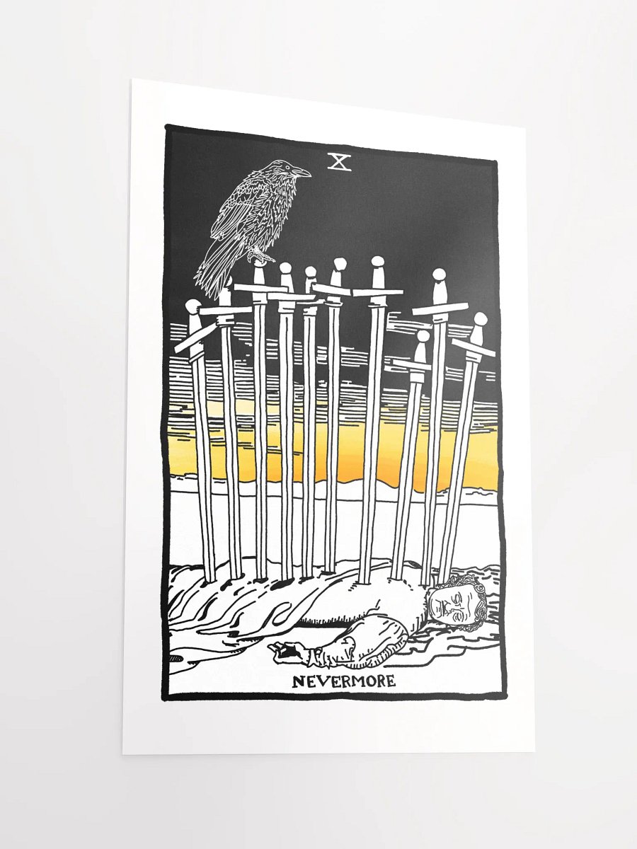 Edgar Allan Poe Ten of Swords Tarot Card Print product image (2)