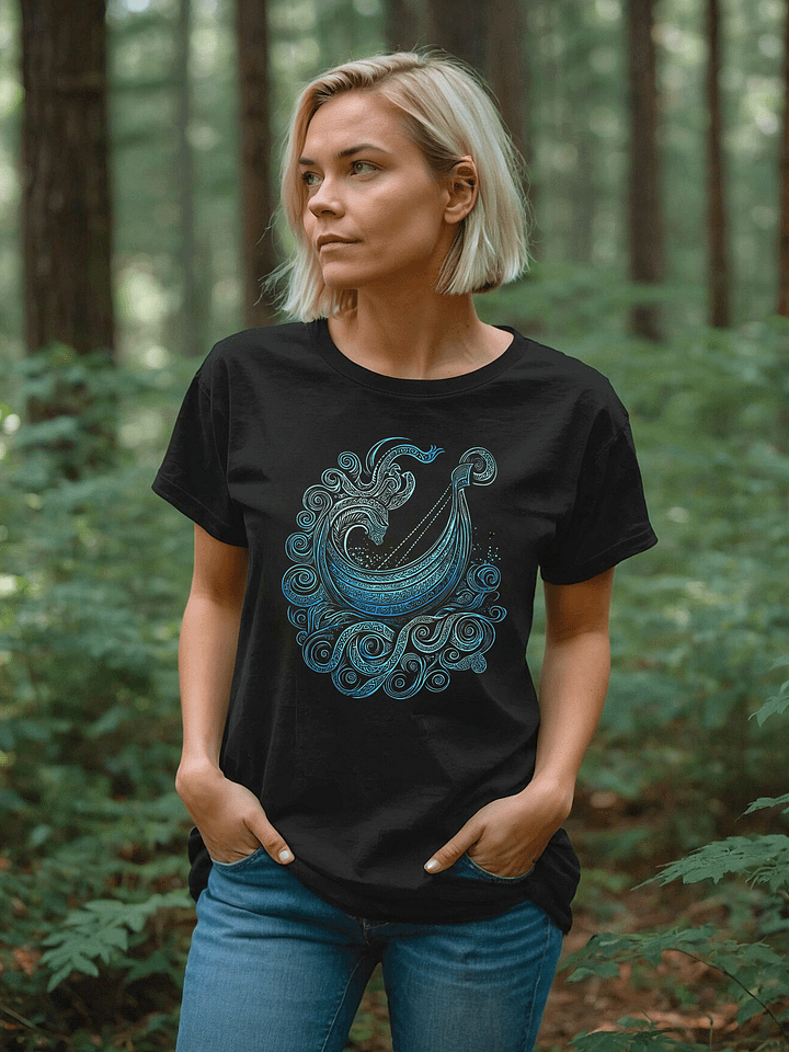 Unisex T-shirt - Longship Urnes - Black product image (2)