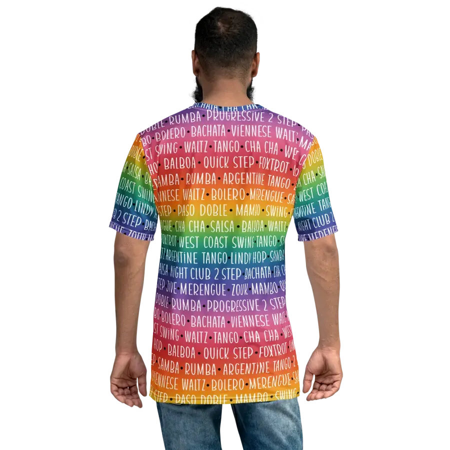 Men's Ballroom Dance Crew Neck T-shirt Rainbow product image (7)