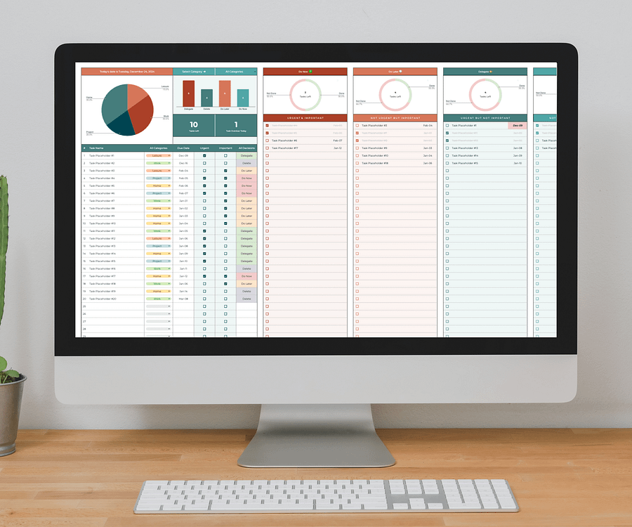 Priority Tracker Eisenhower Matrix, Google Sheets Template product image (8)