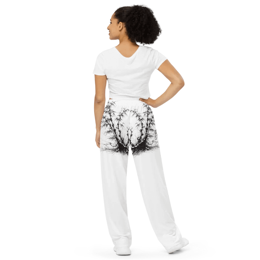 Bamboo Print Unisex Wide-Leg Pants product image (4)