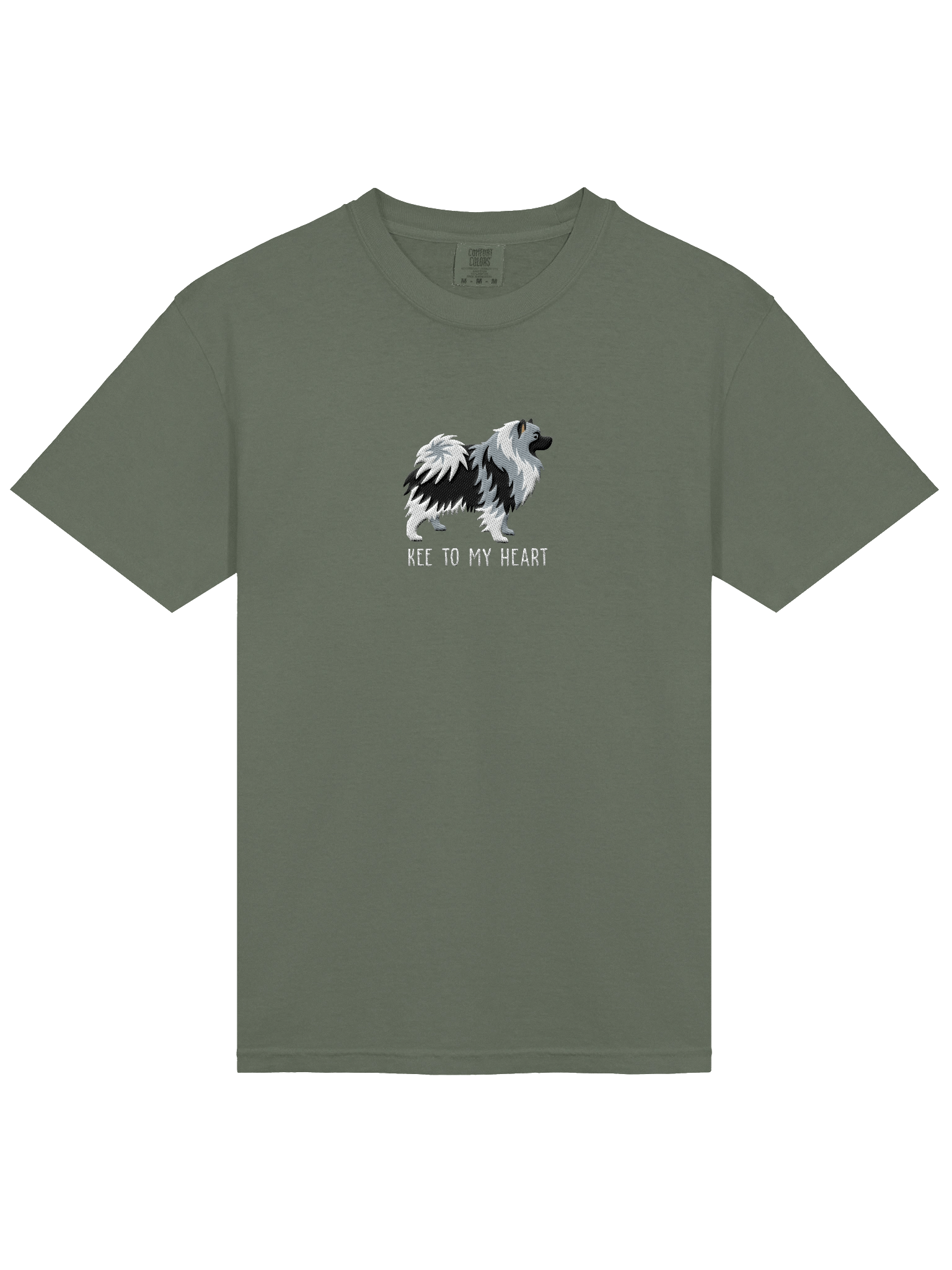 Kee to My Heart T-Shirt(Embroidered) of a Keeshond(Black & White) product image (23)