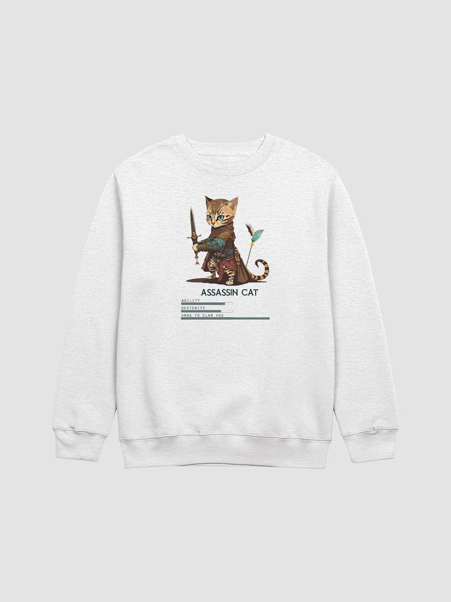 RPG Assassin Cat Unisex Crewneck Sweatshirt for gamers and cat lovers product image (1)