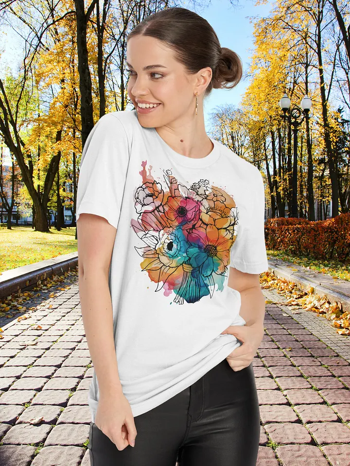 Vibrant Floral Graphic And Watercolour T-Shirt product image (1)