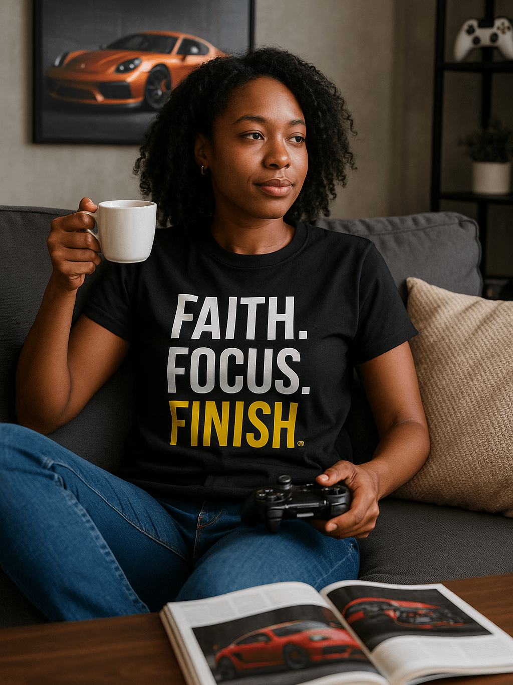 Faith. Focus. Finish. Motivational Unisex Tee product image (2)
