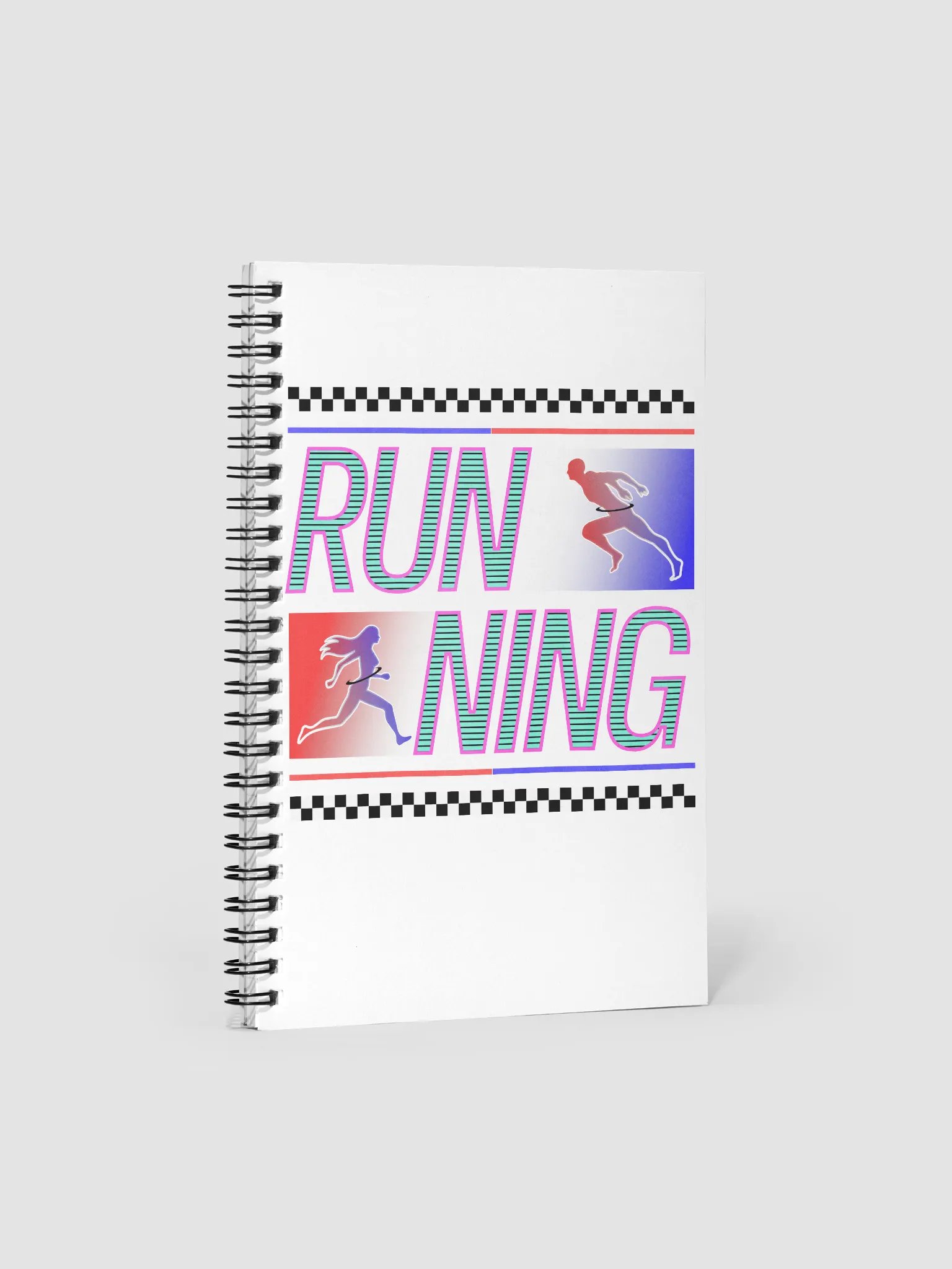 Running Stripes Silhouettes Spiral Notebook product image (1)