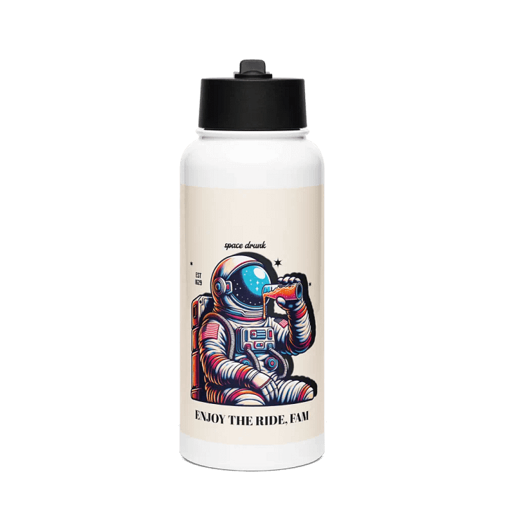 Space Drunk Astronaut Steel Bottle product image (1)