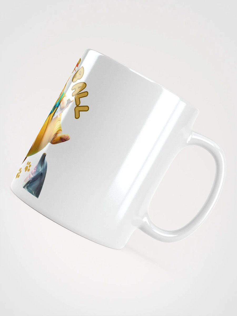 'Cute Not Cat But Ball' White Glossy Mug🙀🐬🏐 product image (3)