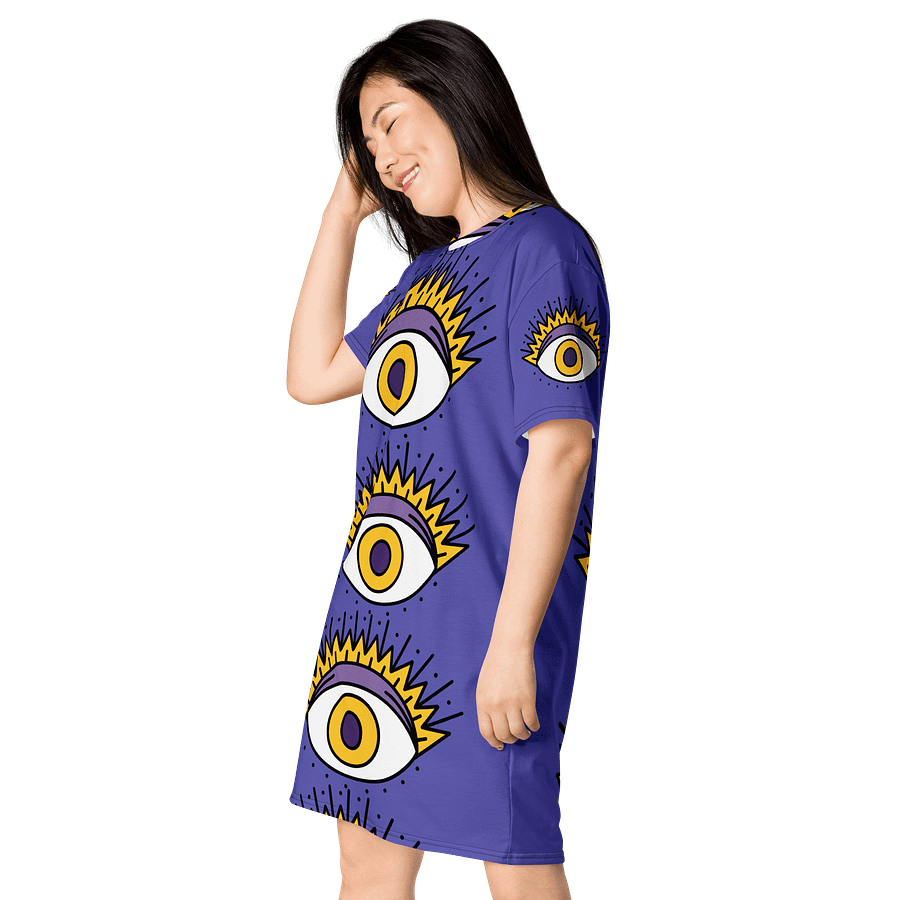 Yellow purple eye - T-Shirt Dress product image (3)