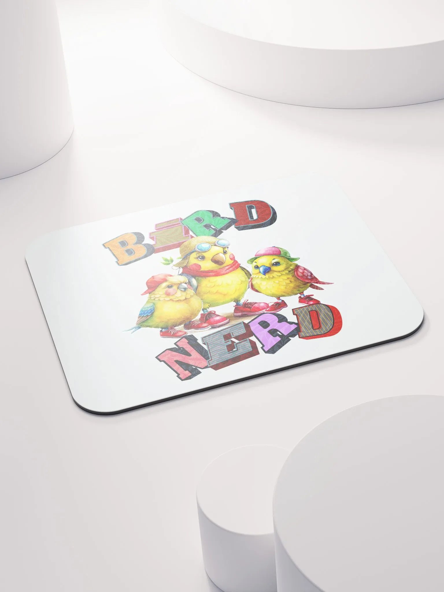 Bird Nerd Yellow Budgie Whimsical Mouse Pad product image (4)