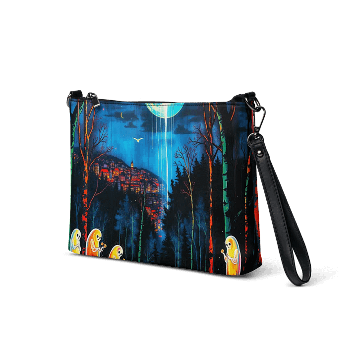 premium faux leather Charcoal Charm All-Over Crossbody product image (2)