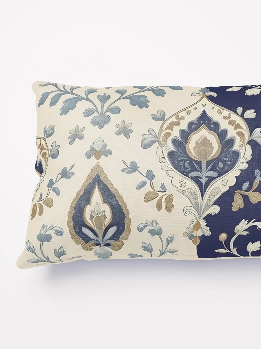 Classic Paisley Motifs on Luxurious Cream & Navy Pattern Pillow product image (3)