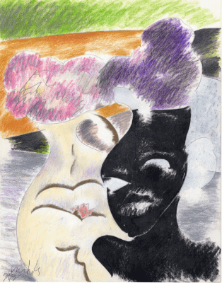 flowers in vases 1983 print product image (1)