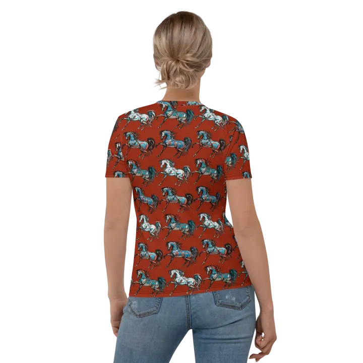Prancing Garnet Arabian Lady's Tee Shirt product image (1)