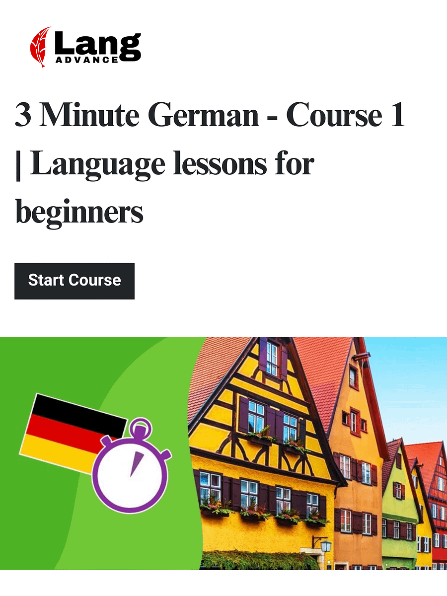 🚀 Master German Faster with "3 Minute German - Course 1" (No Grammar Headaches!) product image (1)
