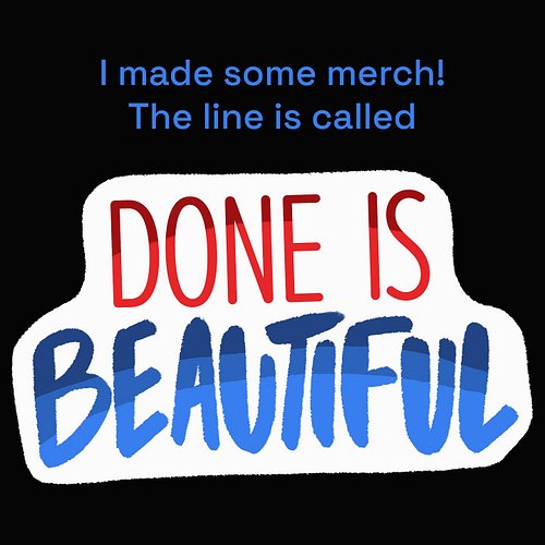 Done Is Beautiful begins today, which is purdy exciting 🖤💙❤️🖤 --- https://done-is-beautiful.com/