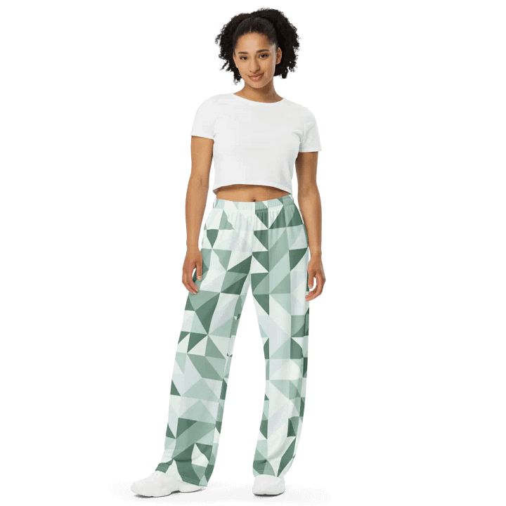 BUIII Dynamic Geometry: Mint Oasis Wide-Leg Pants product image (2)