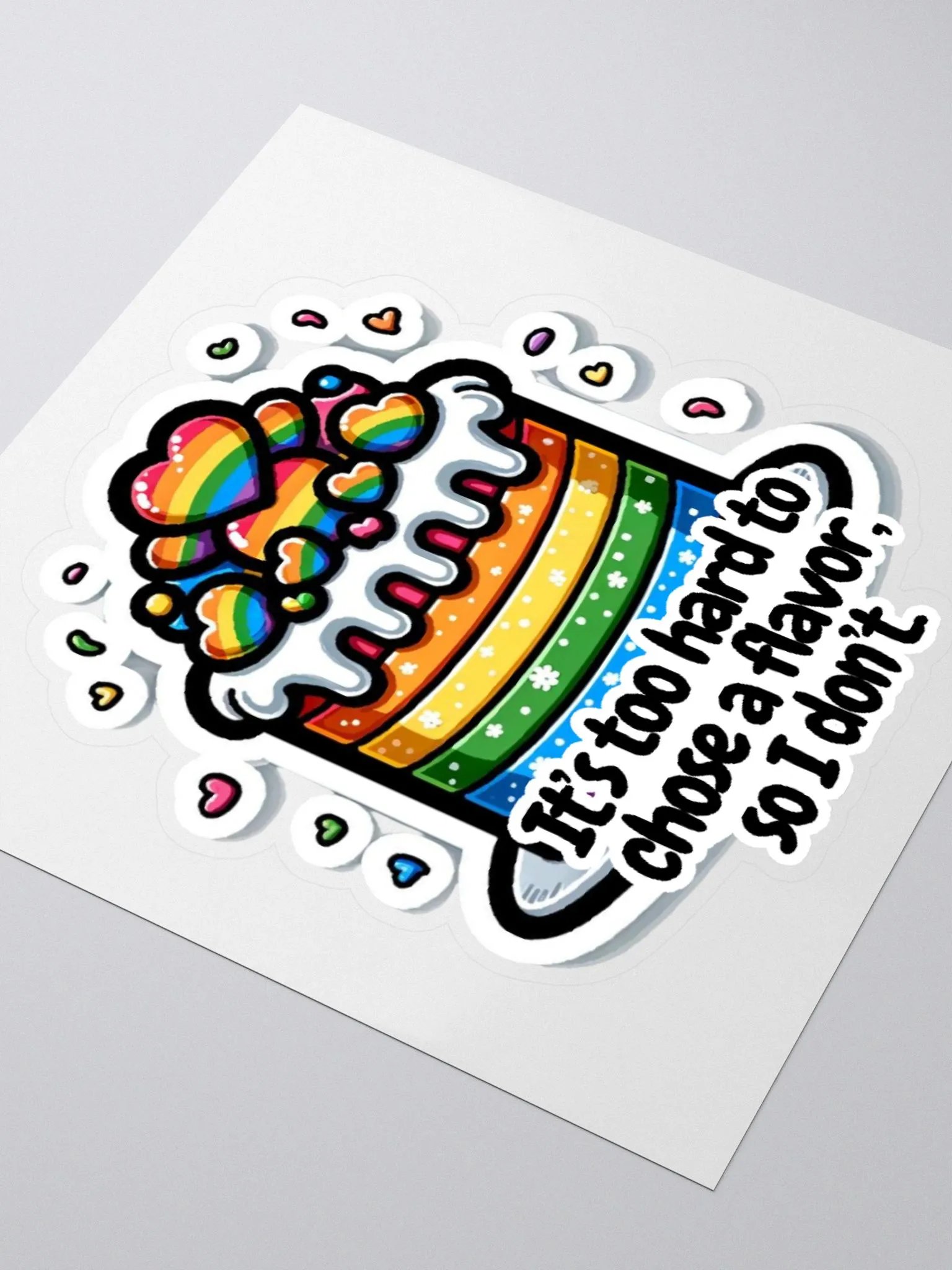 Cake Sticker-Dessert Sticker-Innuendo Sticker-Rainbow Sticker-LGBTQIA+ Sticker product image (7)