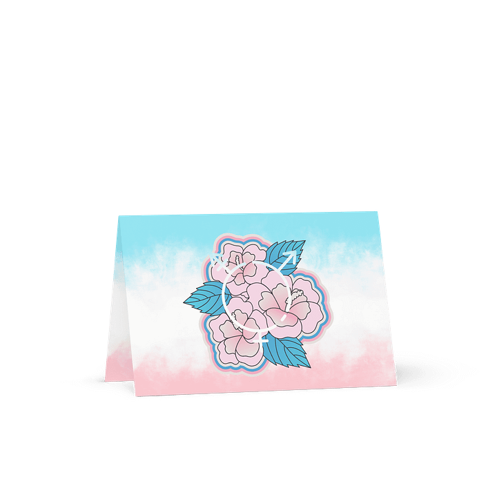 LGBTQIAP2S+ 2025, Trans Flower with Symbol, Greeting Card product image (1)