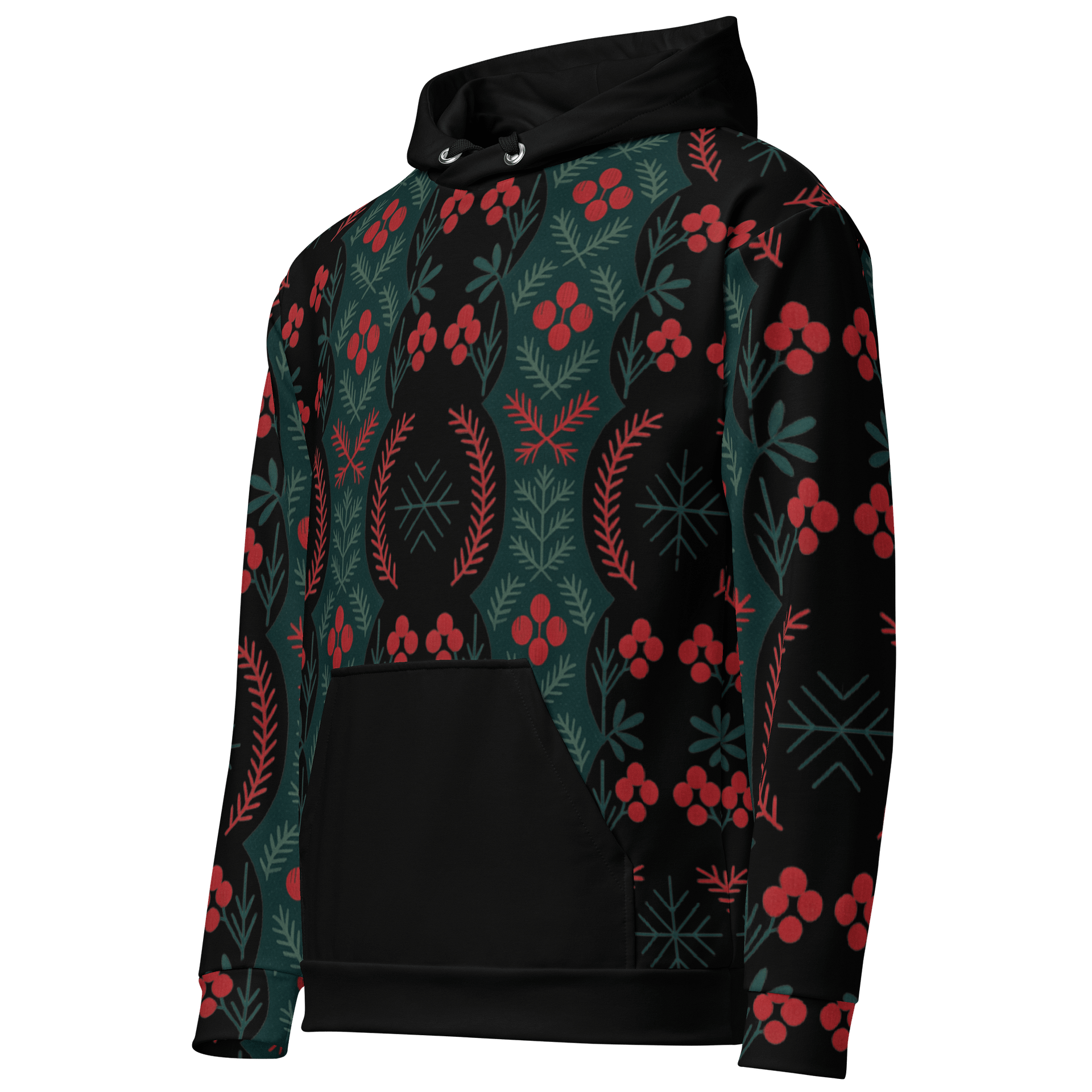 Festive Folk Art Hoodie – Holly & Pine Edition product image (2)