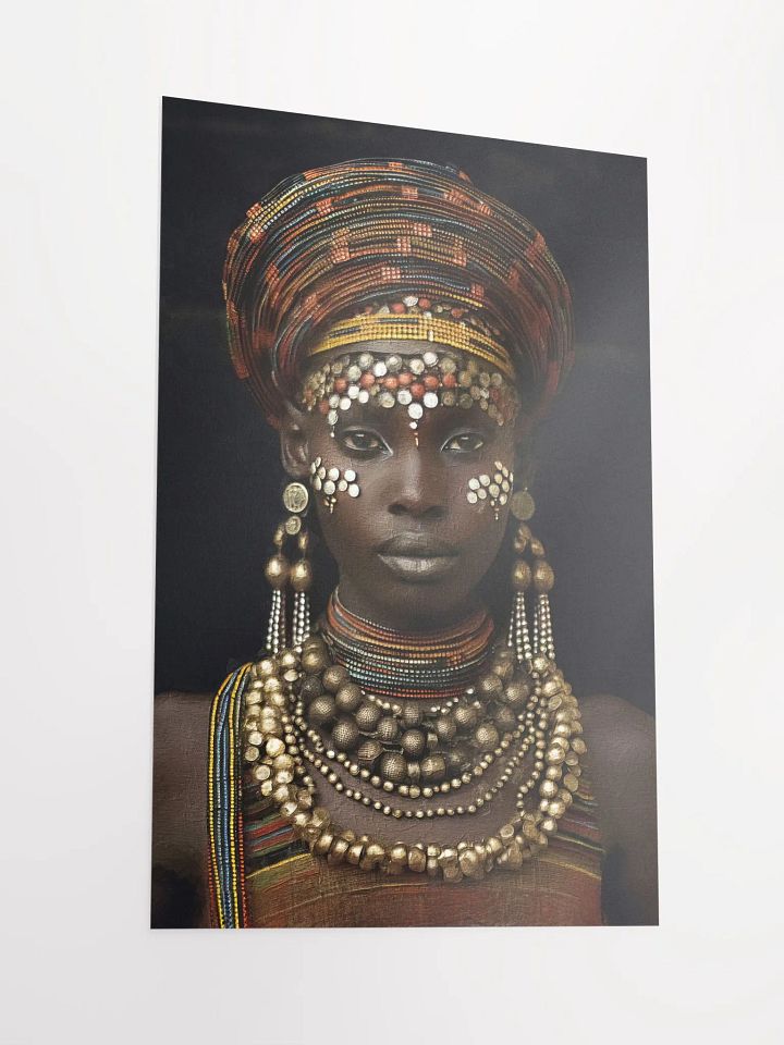 African Woman in Traditional Head Dress, Multi-Colored Jewelry Poster Print, Unframed product image (2)