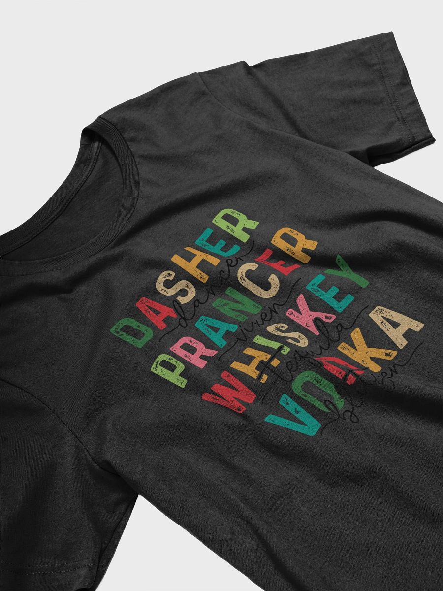 Dasher & Dancer Whimsical Holiday Spirits T-Shirt - Multicolored product image (3)