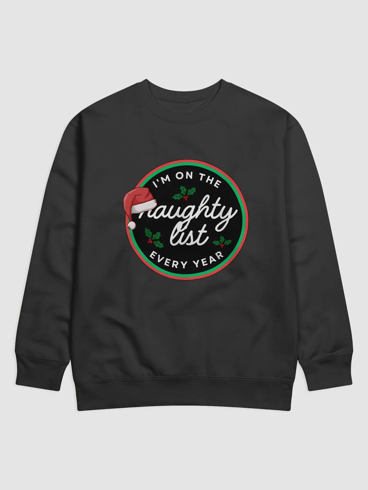 Naughty List Santa Hat Sweatshirt product image (1)