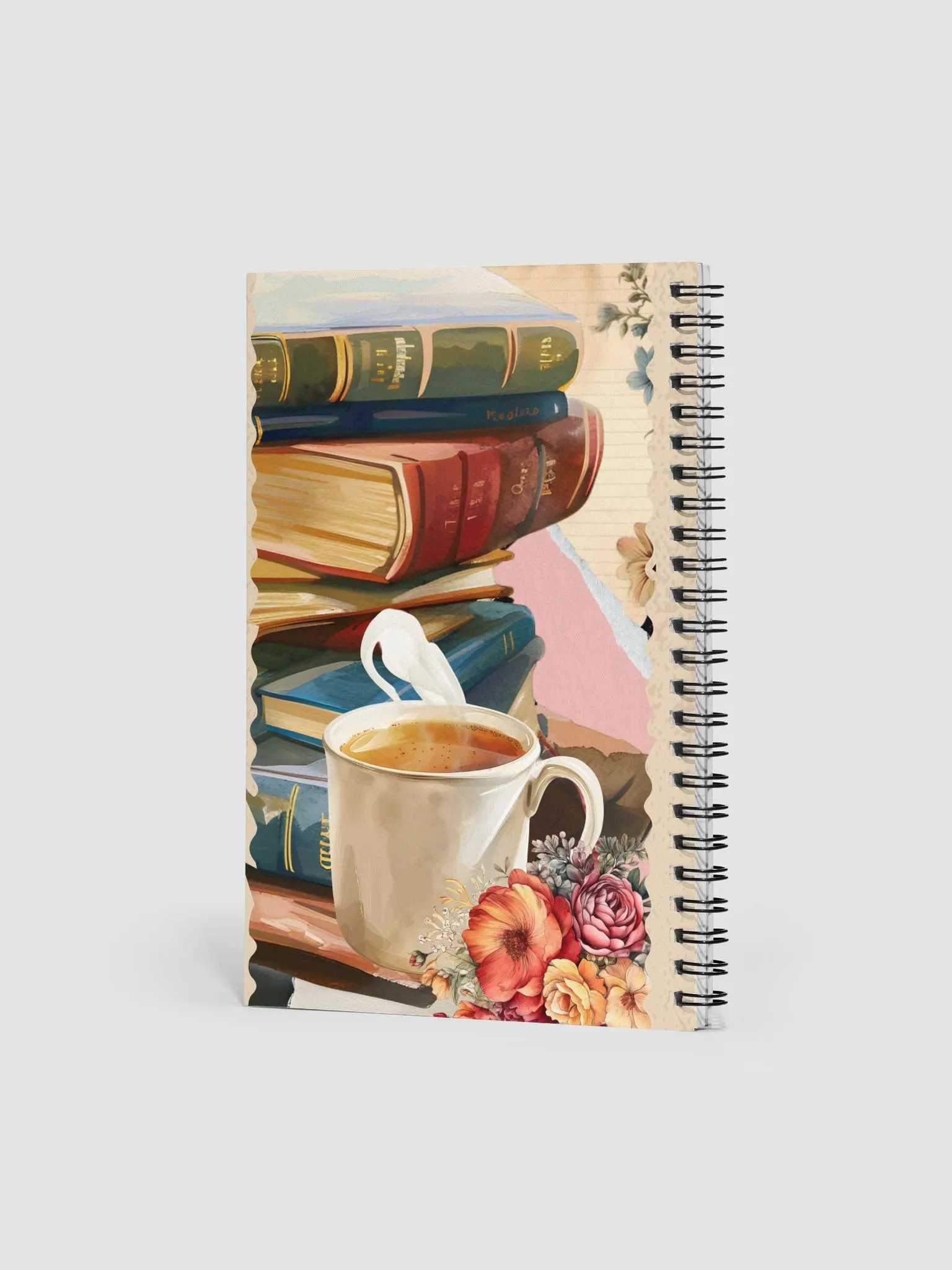 Retro scrapbooking reading journal for books and coffee lovers product image (3)
