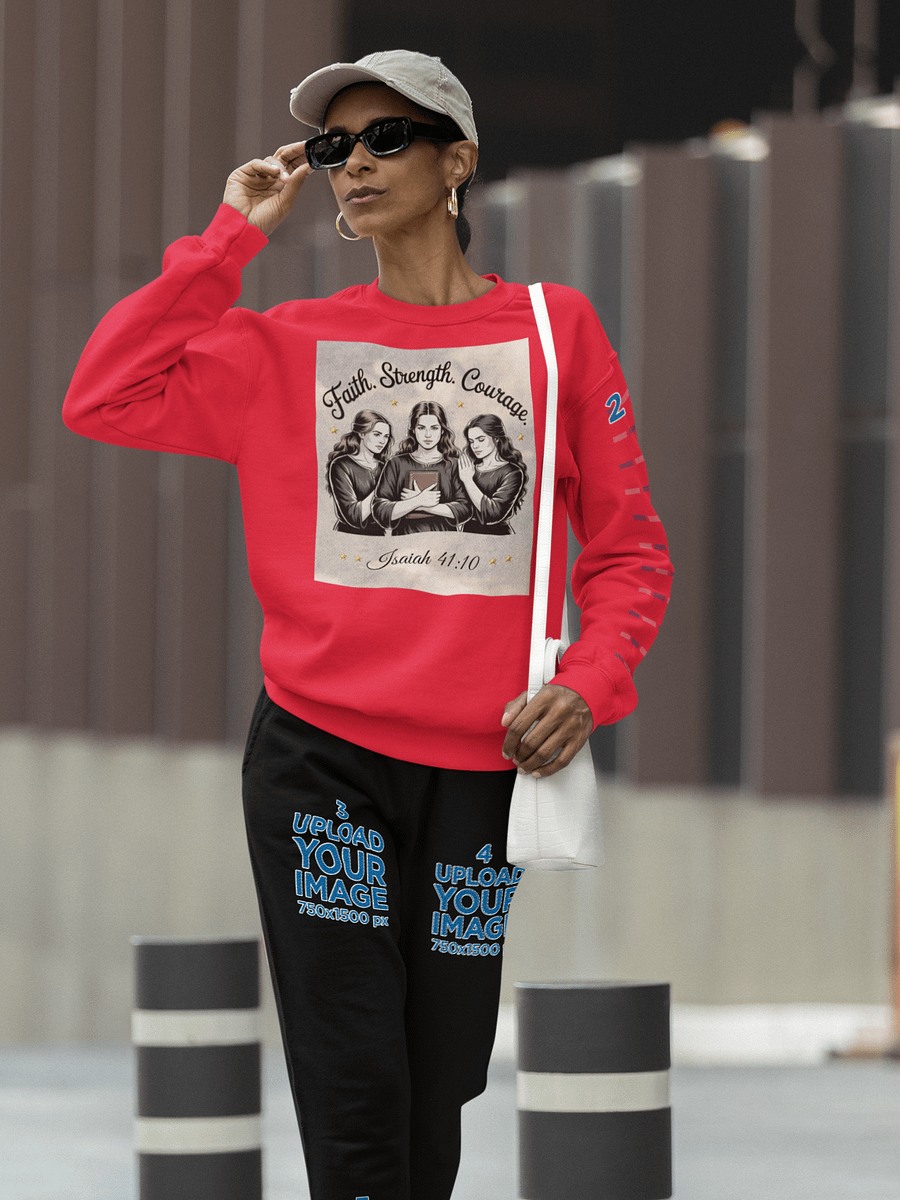 Faith Strength Courage Christian Women's Heritage Sweatshirt product image (16)