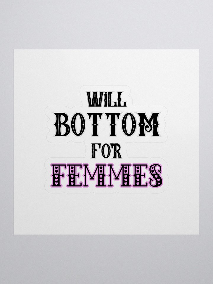 Will Bottom for Femmes Kiss Cut Stickers product image (1)