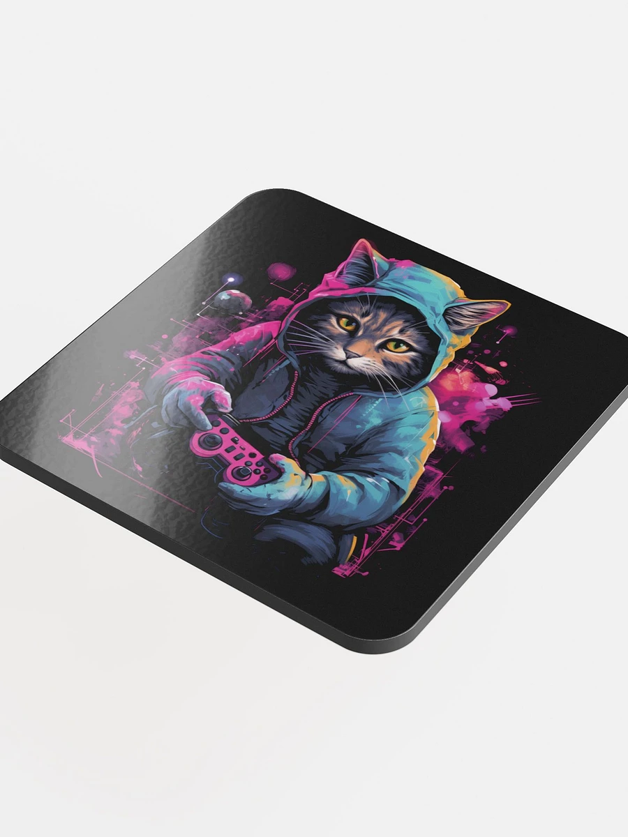 Gamer Cat Cork Coaster product image (4)