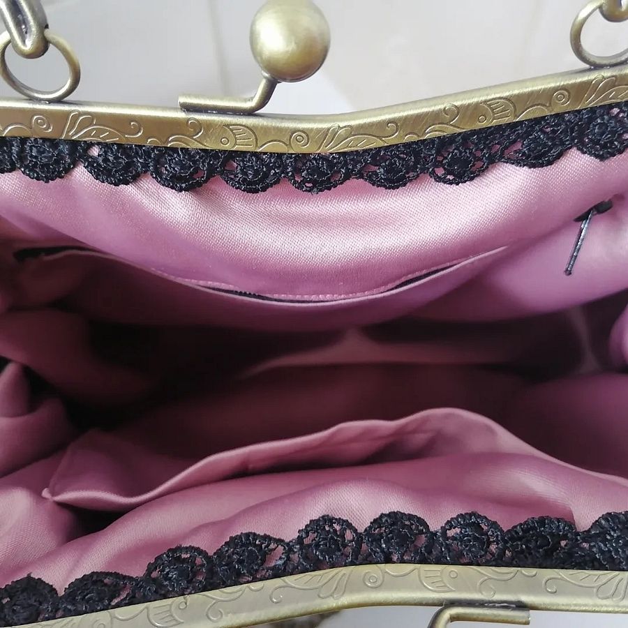 Black velvet handbag product image (9)