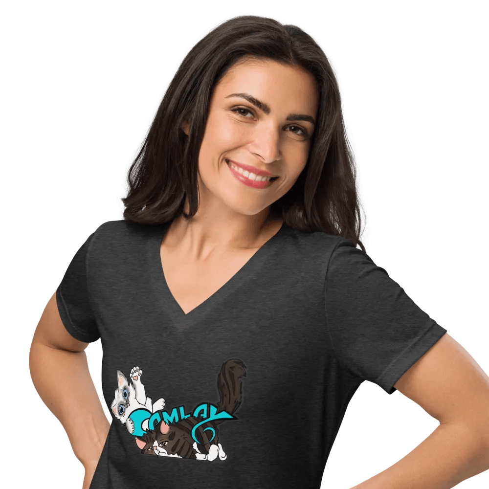 Bella+Canvas Women's Relaxed V-Neck T-Shirt: Luigi & Ariel Logo product image (37)