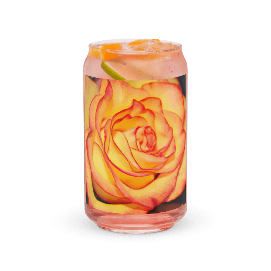 Bright Orange Rose Can Shaped Glass product image (37)