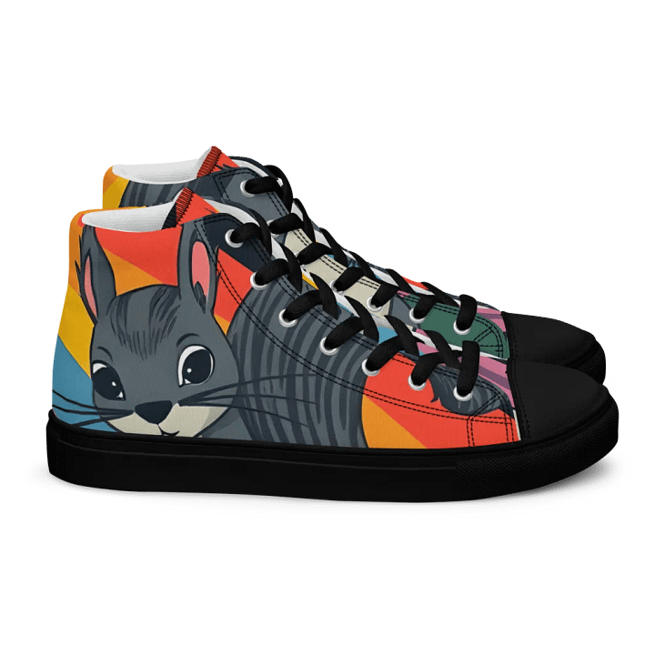 Retro squirrel Chic: Handmade Women's premium Canvas high tops product image (2)