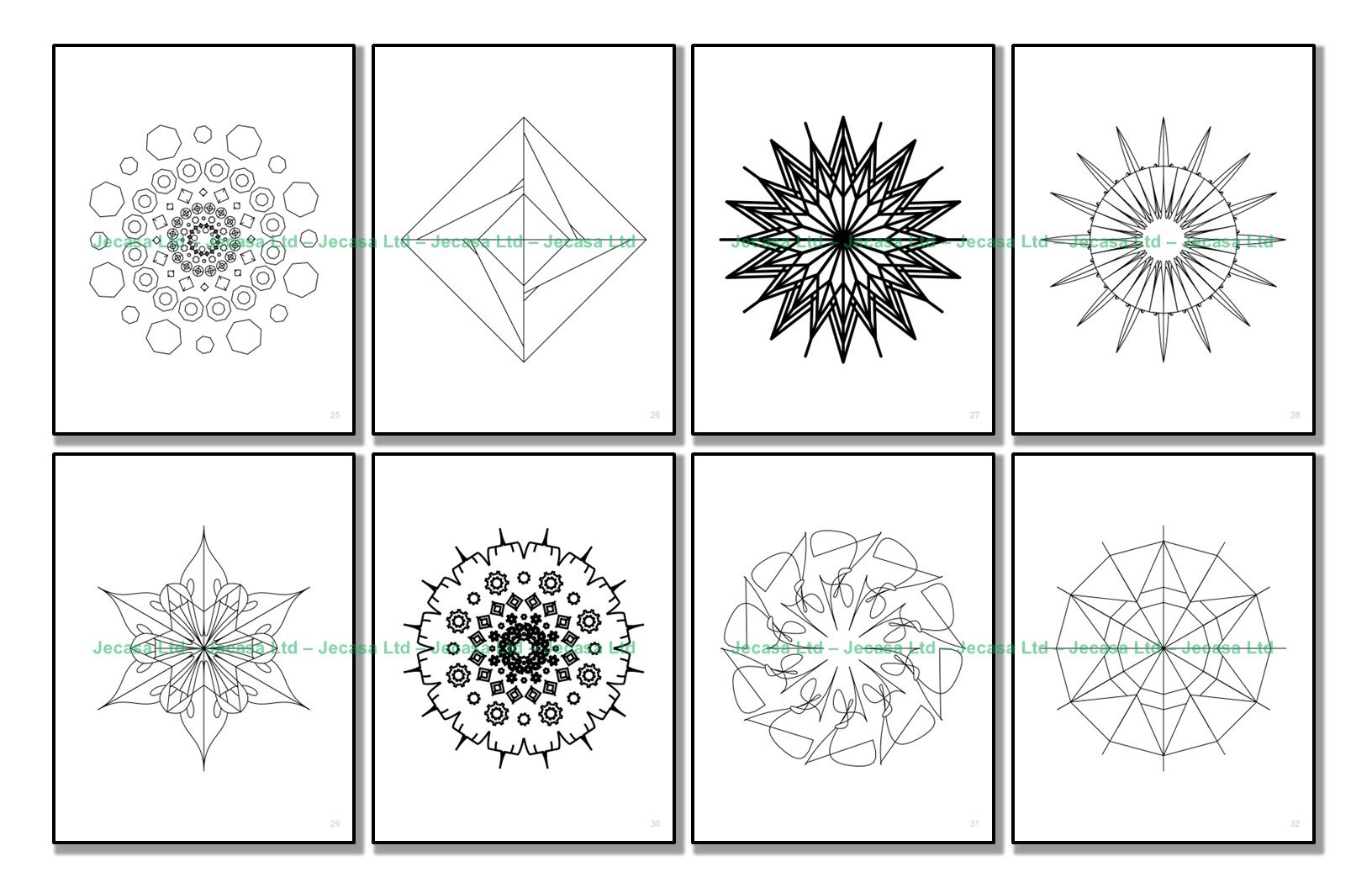 100 Geometric Mandala Coloring Pages | PDF | Digital File | Series GM2025 Vol. 11 product image (6)