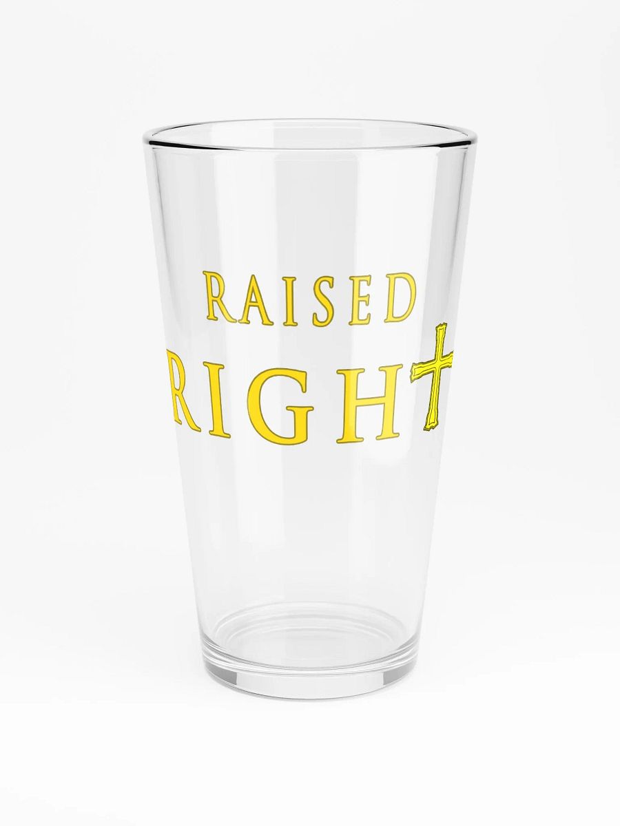 Raised Right Cross Pint Glass product image (3)