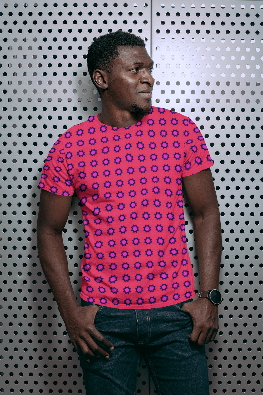 Abstract Red Men's Crewneck T Shirt product image (3)