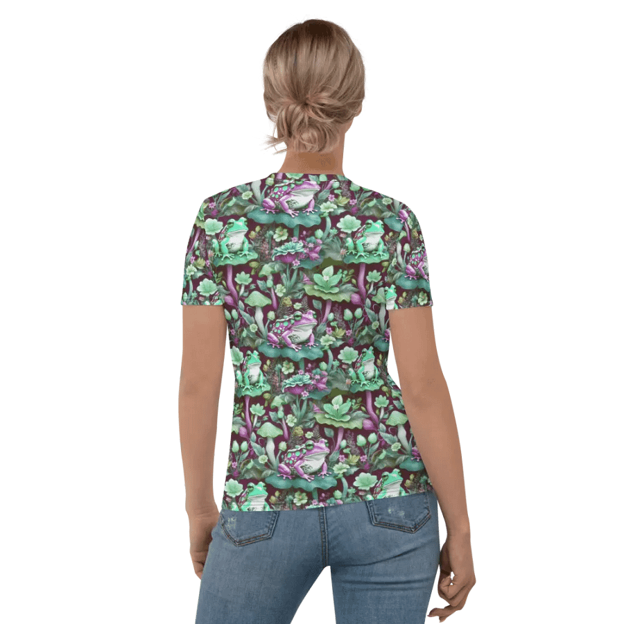 Mushroom Frogs Floral All Over Print T-shirt product image (6)