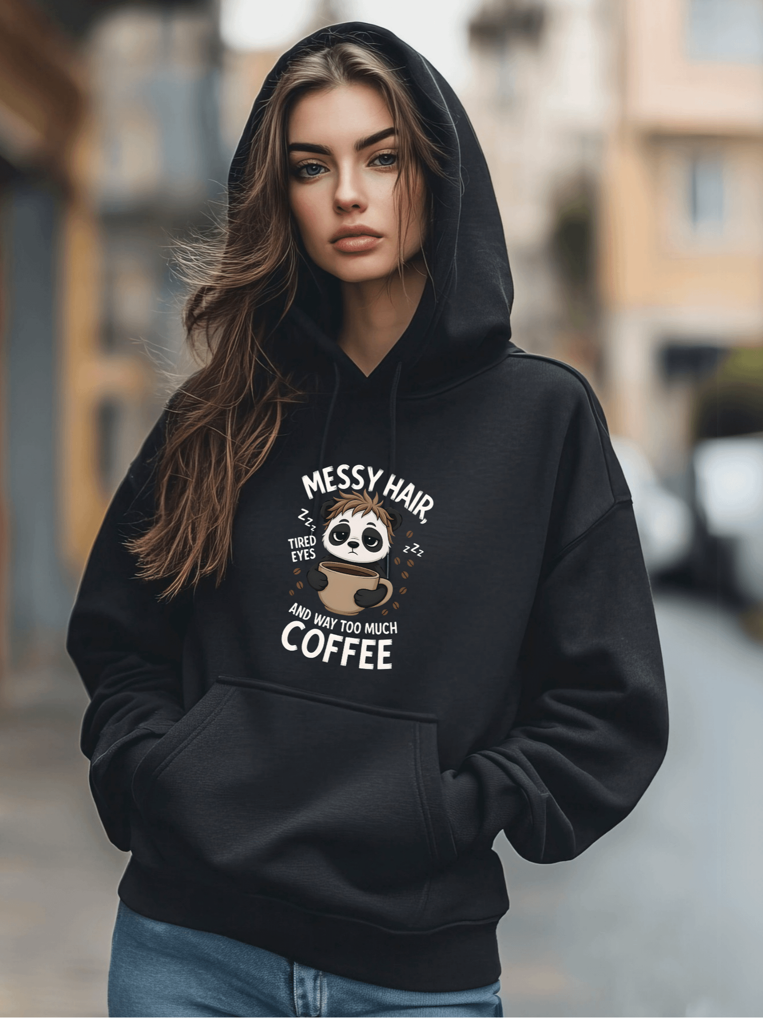 Sleepy Panda Coffee Hoodie product image (7)